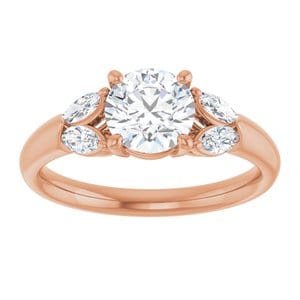 Rings 14K Rose 6.5 mm Round Engagement Ring Mounting