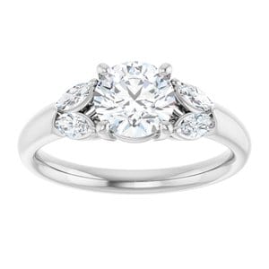 Rings Platinum 6.5 mm Round Engagement Ring Mounting