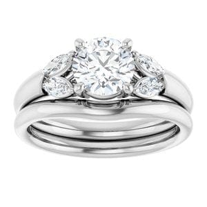 Rings Platinum 6.5 mm Round Engagement Ring Mounting