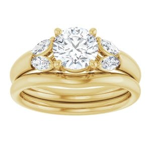 Rings 14K Yellow 6.5 mm Round Engagement Ring Mounting
