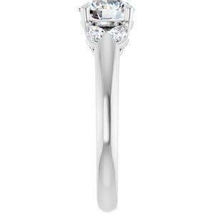 Rings Platinum 6.5 mm Round Engagement Ring Mounting