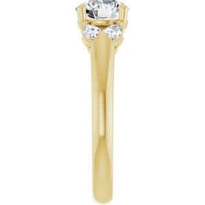 Rings 14K Yellow 6.5 mm Round Engagement Ring Mounting