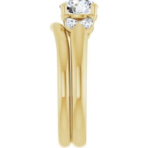 Rings 14K Yellow 6.5 mm Round Engagement Ring Mounting