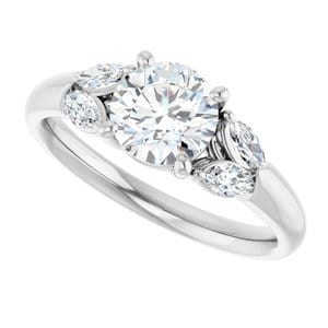 Rings Platinum 6.5 mm Round Engagement Ring Mounting