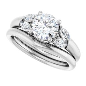 Rings Platinum 6.5 mm Round Engagement Ring Mounting