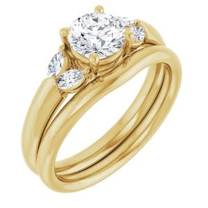 Rings 14K Yellow 6 mm Round Engagement Ring Mounting