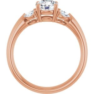 Rings 14K Rose 6 mm Round Engagement Ring Mounting