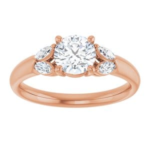 Rings 14K Rose 6 mm Round Engagement Ring Mounting