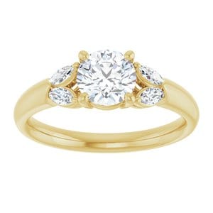 Rings 14K Yellow 6 mm Round Engagement Ring Mounting