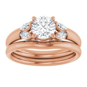 Rings 14K Rose 6 mm Round Engagement Ring Mounting