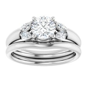 Rings 14K White 6 mm Round Engagement Ring Mounting
