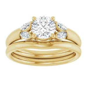 Rings 14K Yellow 6 mm Round Engagement Ring Mounting