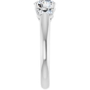 Rings 14K White 6 mm Round Engagement Ring Mounting