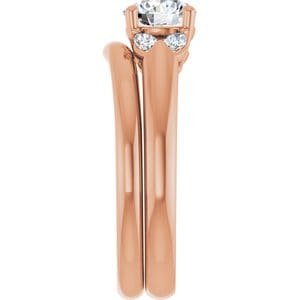 Rings 14K Rose 6 mm Round Engagement Ring Mounting