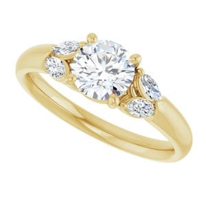 Rings 14K Yellow 6 mm Round Engagement Ring Mounting
