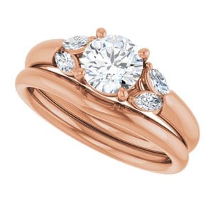 Rings 14K Rose 6 mm Round Engagement Ring Mounting