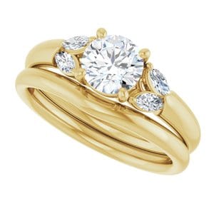 Rings 14K Yellow 6 mm Round Engagement Ring Mounting