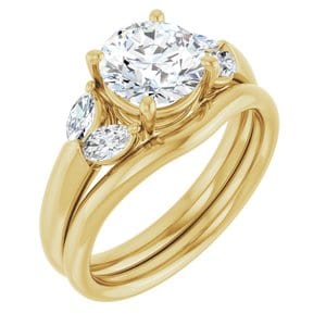 Rings 14K Yellow 7.4 mm Round Engagement Ring Mounting