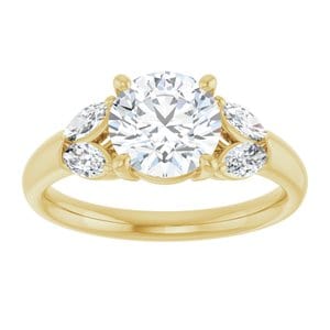 Rings 14K Yellow 7.4 mm Round Engagement Ring Mounting