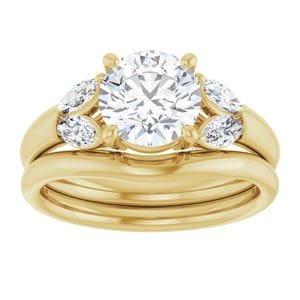 Rings 14K Yellow 7.4 mm Round Engagement Ring Mounting