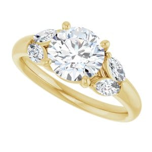 Rings 14K Yellow 7.4 mm Round Engagement Ring Mounting
