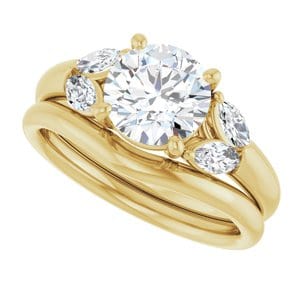 Rings 14K Yellow 7.4 mm Round Engagement Ring Mounting