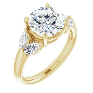 Rings 14K Yellow 8.8 mm Round Engagement Ring Mounting
