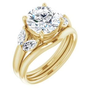Rings 14K Yellow 8.8 mm Round Engagement Ring Mounting