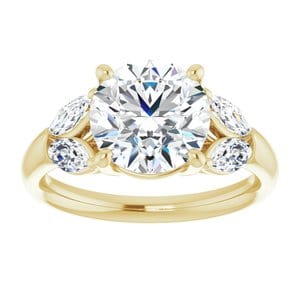 Rings 14K Yellow 8.8 mm Round Engagement Ring Mounting