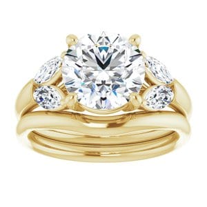 Rings 14K Yellow 8.8 mm Round Engagement Ring Mounting