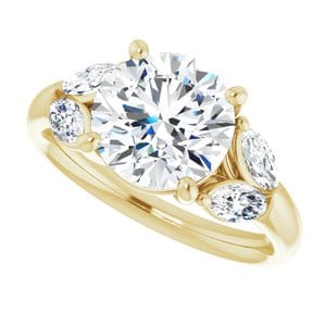 Rings 14K Yellow 8.8 mm Round Engagement Ring Mounting