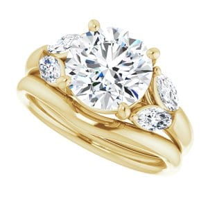 Rings 14K Yellow 8.8 mm Round Engagement Ring Mounting