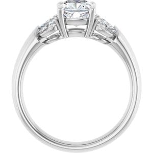 Rings 14K White 6 mm Cushion Engagement Ring Mounting