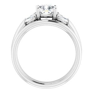 Rings 14K White 6 mm Cushion Engagement Ring Mounting