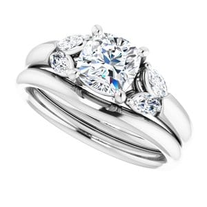 Rings 14K White 6 mm Cushion Engagement Ring Mounting
