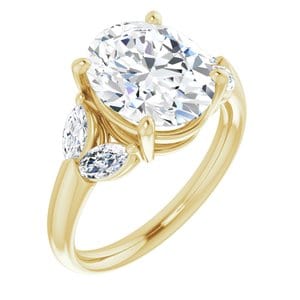 Rings 14K Yellow 11x9 mm Oval Engagement Ring Mounting