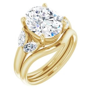 Rings 14K Yellow 11x9 mm Oval Engagement Ring Mounting
