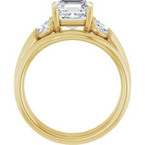Rings 14K Yellow 7 mm Asscher Engagement Ring Mounting