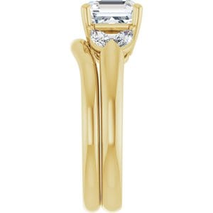 Rings 14K Yellow 7 mm Asscher Engagement Ring Mounting