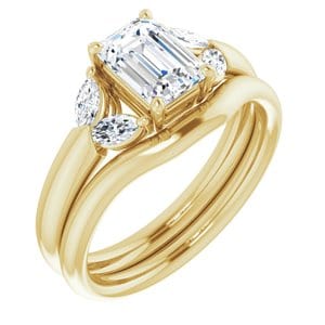 Rings 14K Yellow 7x5 mm Emerald Engagement Ring Mounting