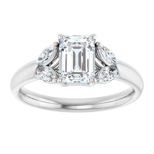 Rings 14K White 7x5 mm Emerald Engagement Ring Mounting