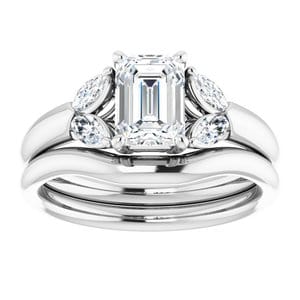 Rings 14K White 7x5 mm Emerald Engagement Ring Mounting