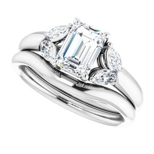 Rings 14K White 7x5 mm Emerald Engagement Ring Mounting