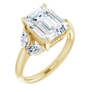 Rings 14K Yellow 10x8 mm Emerald Engagement Ring Mounting