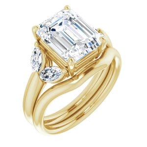 Rings 14K Yellow 10x8 mm Emerald Engagement Ring Mounting