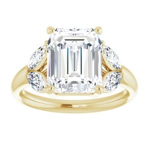 Rings 14K Yellow 10x8 mm Emerald Engagement Ring Mounting