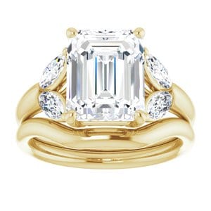 Rings 14K Yellow 10x8 mm Emerald Engagement Ring Mounting