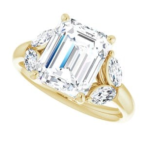 Rings 14K Yellow 10x8 mm Emerald Engagement Ring Mounting