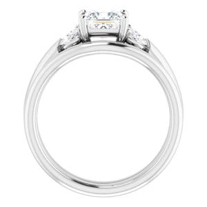 Rings 14K White 5 mm Square Engagement Ring Mounting