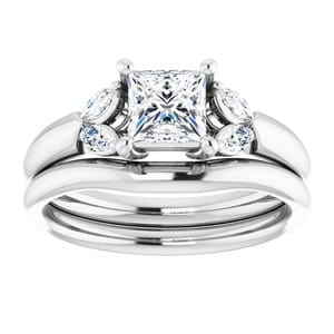 Rings 14K White 5 mm Square Engagement Ring Mounting